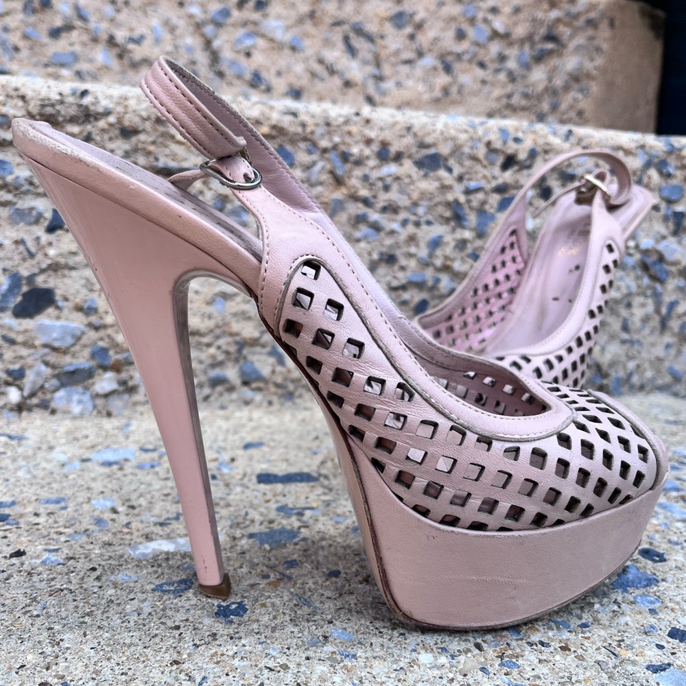 Shoebox NY Leather Platform Heels